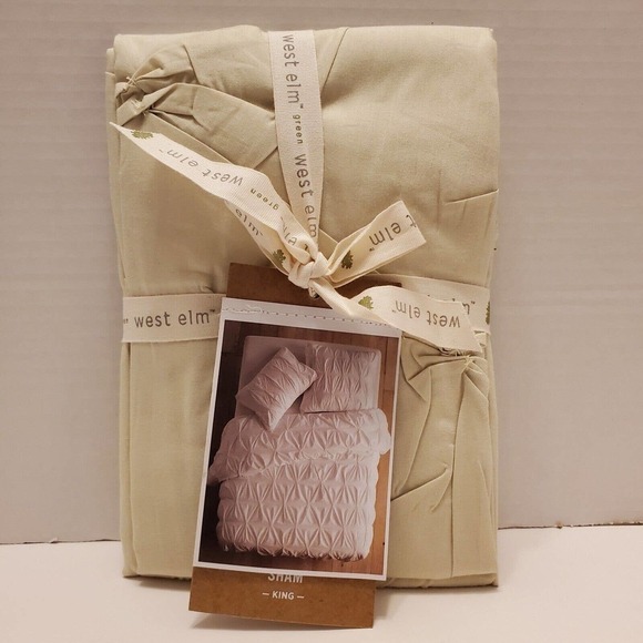 West Elm Other - West Elm Pintuck King sham Geen New with tags ORGANIC COTTON